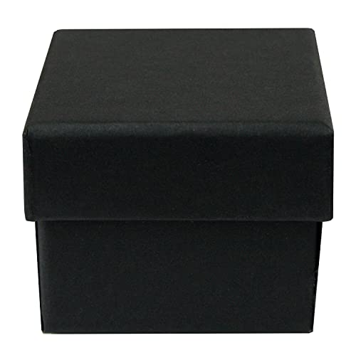 Emartbuy Set mit 48 schwarzen quadratischen Schachteln aus Karton für Schmuck oder Ringe, Geschenkbox für Jahrestage, Hochzeiten, Geburtstage, Größe 5 x 5 x 4 cm
