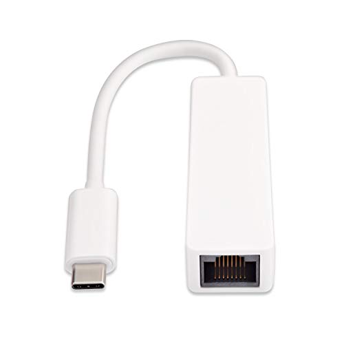 V7 Adapter USB-C (m) auf Ethernet (f), weiß – Hubs & Hub (weiß, RJ-45, USB 3.1 (3.1 Gen 1) Type-C, weiß, China, RoHS)