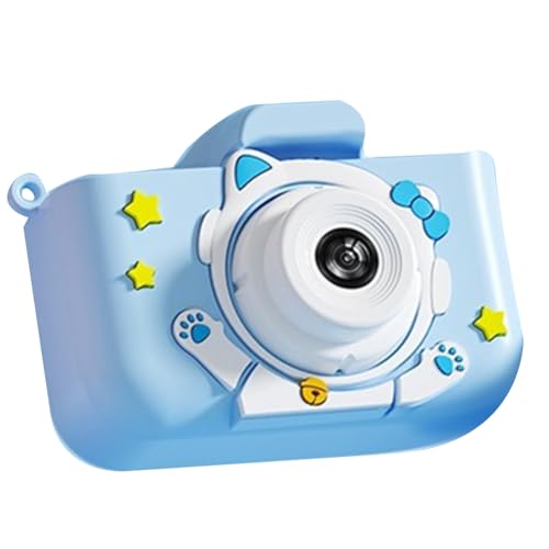 Bwardyth HD 1080P 96MPT Digitalkamera, Wiederaufladbare Kameras mit 8-Fachem Zoom, Kompakte Weltraumkatzen-Cartoon-Kamera für Kinder, Blau