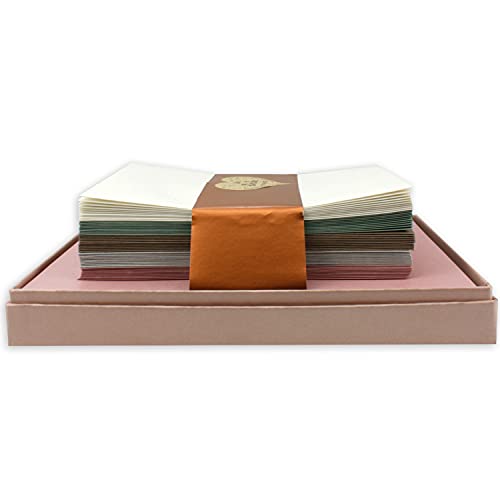 100x Farbige Karten blanko mit passendem Umschlag und Einlegeblätter in Creme in DIN A6/ DIN C6 - Harmonie-Farben in Pastelltönen ideal für Einladungen und Geschenke