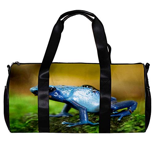 Yuzheng Frosch blau Faltbare Reisetasche Duffel Tote Bag für Männer Frauen Leichte Sporttasche Große Kapazität Gepäck Weekender Duffle für Comping Travel Sport 45x23x23cm