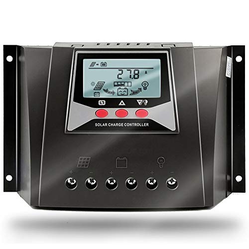 SolaMr 60A Solarladeregler 12V/24V/36V/48V Automatische Spannungserkennung Intelligenter Regler mit LCD Display für Solar Home System - WP6048D