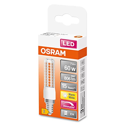 OSRAM LED SPECIAL T SLIM DIM / LED-Lampe: E14, Dimmbar, 7 W, 60-W-Ersatz-für, klar, Warm weiß, 2700 K, 6er-Pack