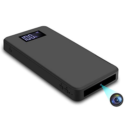 Igzyz 1080P Tragbare Kleine Überwachungskamera 10000mAh Powerbank Kamera mit Nachtsicht Bewegungserkennung Videokamera Schwerkraftsensor Loop-Aufnahme (32 GB integriert)