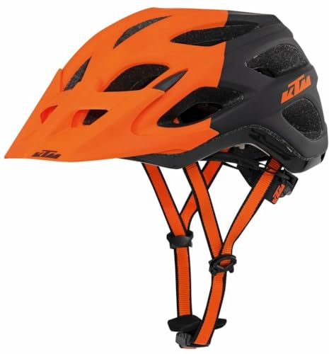 KTM Fahrrad Helm Factory Character mit Fidlock Verschluss-System, mit Visier, Orange Matt und schwarz Matt 58-62 cm