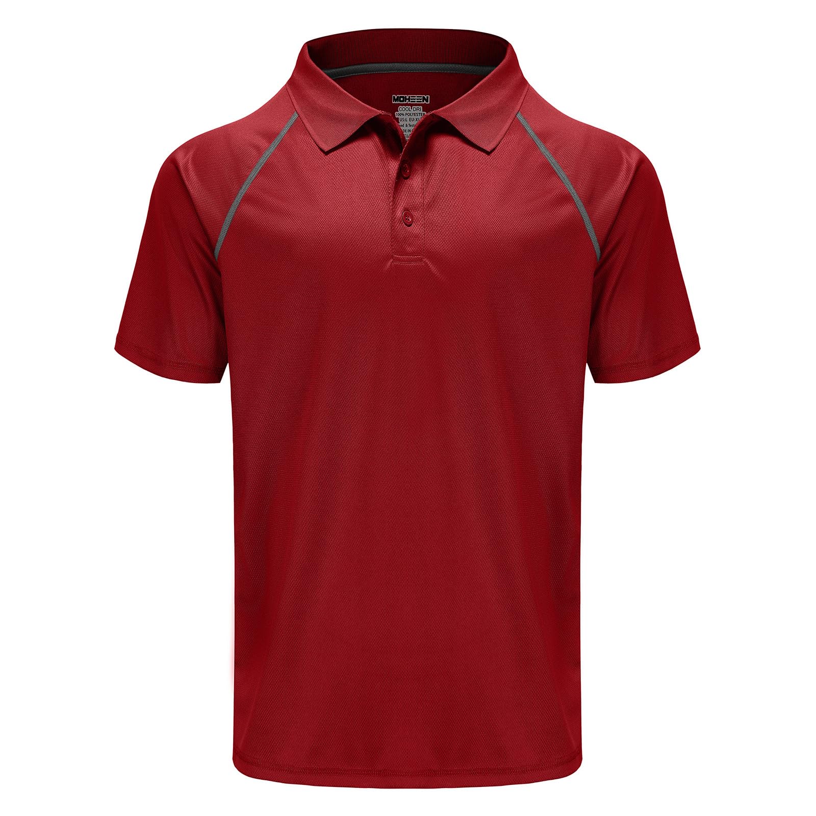 Moheen Herren Short Sleeves Collar Poloshirt Gr:-4XL Farbe:-Rot