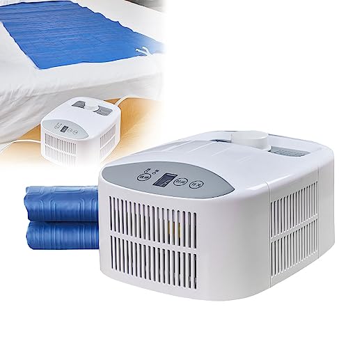 Wassergekühlte Matratze mit Eismatten und Wärmeableitung -70W Zwei einstellbare Geschwindigkeiten Matratzenkühler Ideal für heiße Schläfer und Nachtschweiß,70x160cm