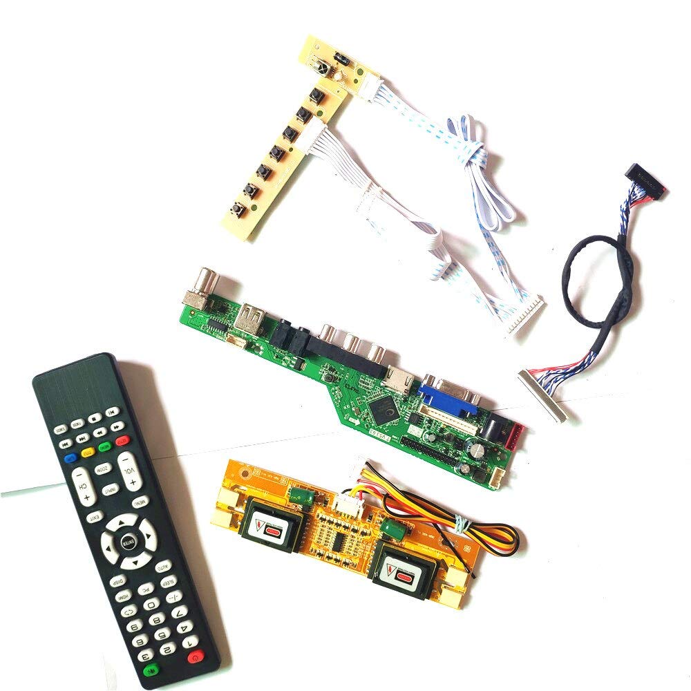 LTM170EX-L01/L02 LCD Display Panel VGA HDMI AV USB 4CCFL 30Pin LVDS Fernbedienung + Inverter + Tastatur T.V53 Controller Board DIY Kit (LTM170EX-L01)