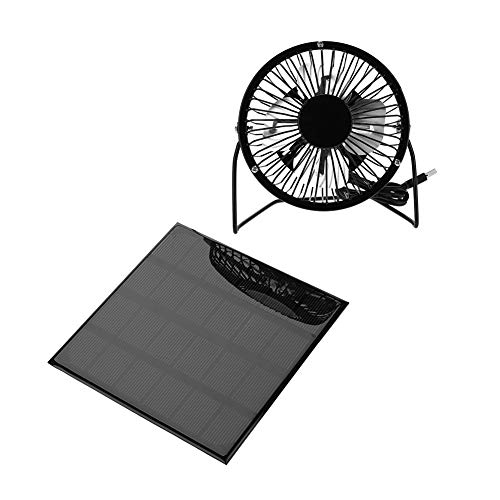 Yinuoday Solarventilator Tragbarer Campingventilator mit Solarpanel 3W 6V Solarpanel USB-Schreibtischventilator Solarbetriebener Minilüfter für Camping im Freien Home Office Reisen Angeln