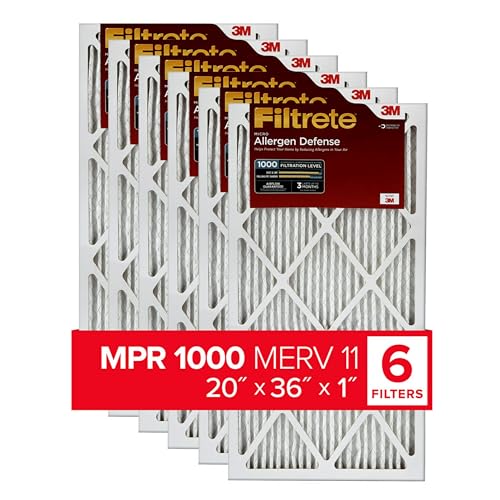 Filtrete AD43–6pk-1e Air Filter, 20 in. x 36 in. x 1 in, weiß