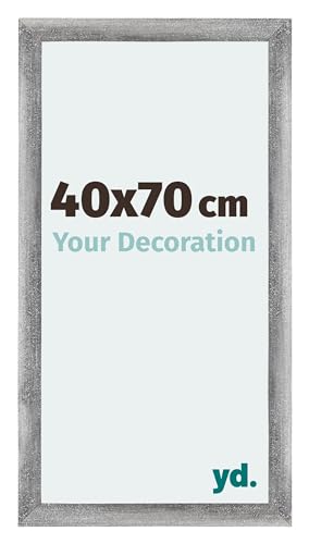 yd. Your Decoration - 40x70 cm - Bilderrahmen von MDF mit Acrylglas - Antireflex - Ausgezeichneter Qualität - Grau Gewischt - Fotorahmen - Mura,
