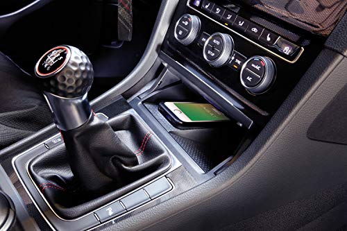 Wireless Charging Ladematte für Volkswagen Golf 7 (VII) ab 2012 - Induktives Laden mit Qi-Zertifizierung im VW mit INBAY - Einfacher Einbau mit Plug & Play Kabelsatz - Made in Germany