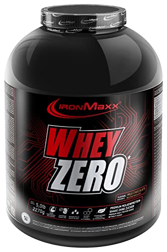 IronMaxx Whey Zero Molke Protein Isolat Shake Pulver zuckerfrei, Geschmack Milchschokolade, 2,27 kg Dose (1er Pack)