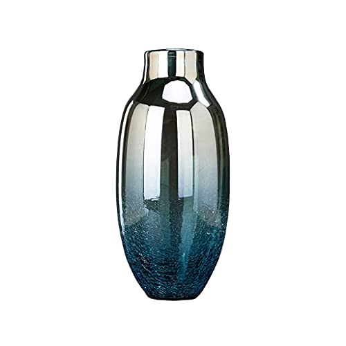 CAZARU Vasen Blaue galvanisierte Glasvase, Heim-Couchtisch, Büro, Desktop, Restaurant, Dekoration, Vase, handgefertigte Vase, dekorative Blumenvase