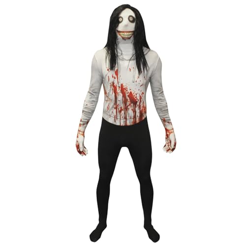 Morphsuits Jeff The Killer Kostüm für Erwachsene, Monster Verkleidung, Halloween und Karneval - XXL (186cm-206cm)