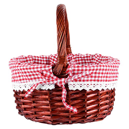 Angoily Wicker Picknick Korb Rotkäppchen Korb für Kinder Hand Woven Wicker für Ostern Korb Lagerung von Kunststoff Ostern Eier Candy Geschenk Hochzeit Körbe