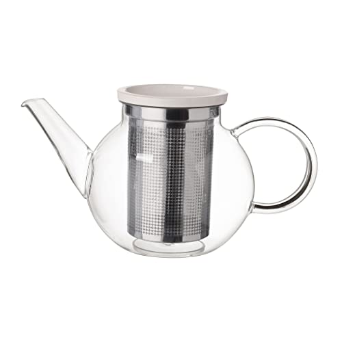 Villeroy & Boch Artesano Hot & Cold Beverages Teekanne M mit Sieb, 1 l, Borosilikatglas/Edelstahl, Klar
