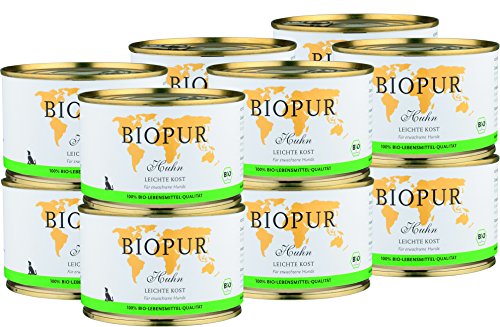 BIOPUR Bio Huhn Leichte Kost für Hunde 12x400g