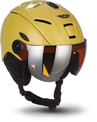 MOTO Helmets K96 · Ski-Helm Snowboard · Damen & Herren · EN-1077 Zertifiziert (Creme, M (55-58cm))