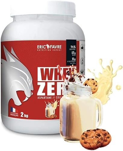 WHEY ZERO - Whey Proteinkonzentrat, Zuckerarm, Muskelaufbau & Regeneration - Französisches Labor Eric Favre - Cookie Cream, 2Kg