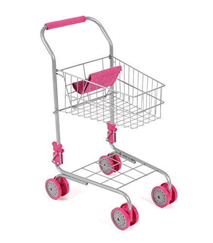 Bayer Chic 2000 760-20 Einkaufswagen für Kinder, Supermarktwagen, Kaufladen-Zubehör, 3 - 7 Jahre, pink, 41 x 30 x 58 cm