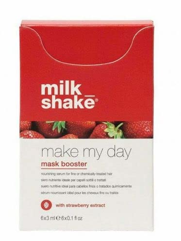 Milk Shake Make My Day Mask Booster mit Erdbeerextrakt 6 x 3 ml - Pflegendes Serum für dünnes oder behandeltes Haar