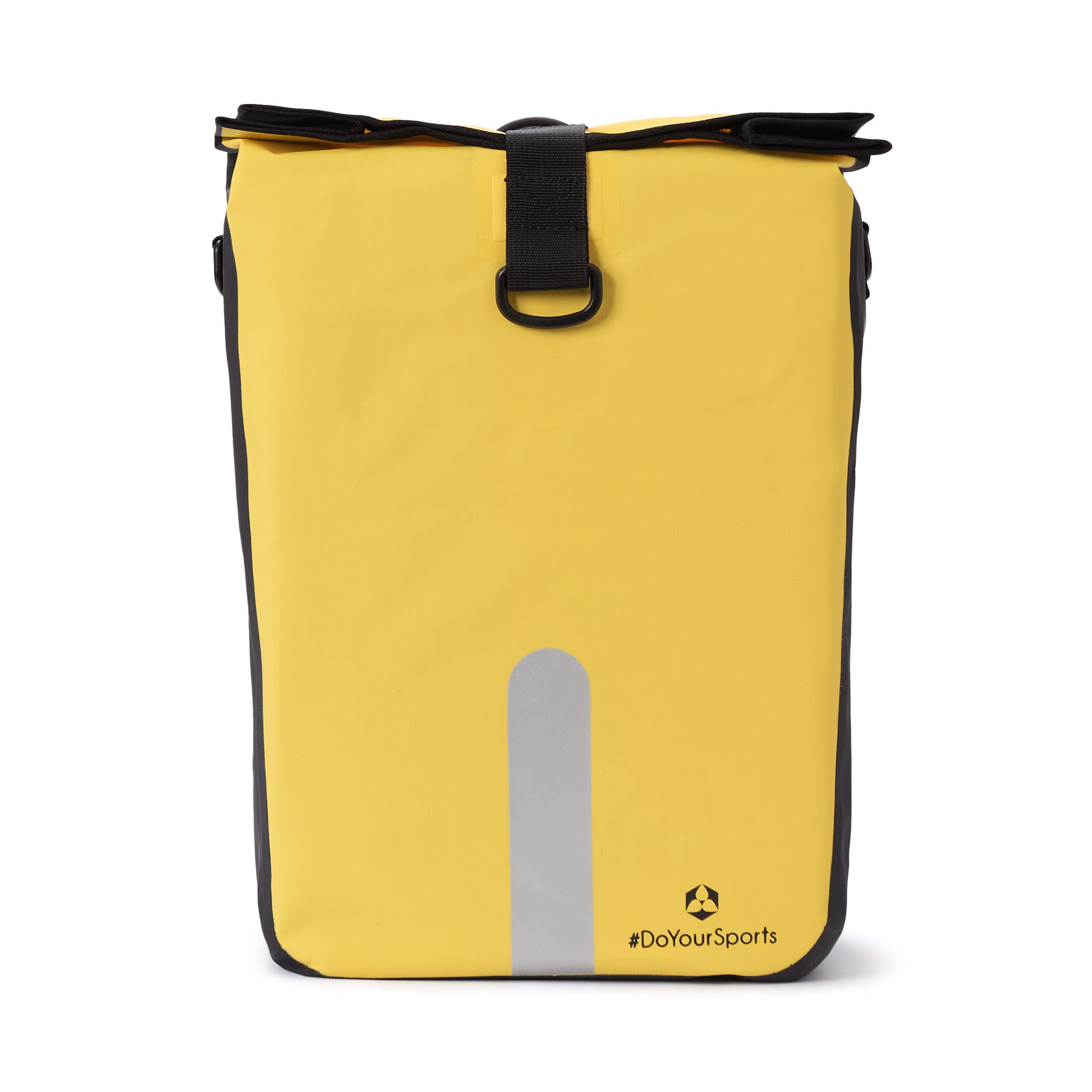 #DoYourOutdoor 3in1 Hinterradtasche mit praktischem Schnellverbindungssystem für Gepäckträger - Wasserdicht & Reflektierend - 21 Liter Rolltop-Fahrradtasche mit Schultergurt, Tragegriff - gelb