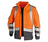 KÜBLER Workwear KÜBLER Safety X Arbeitsjacke warnorange, Größe 94, Herren-Arbeitsjacke aus Mischgewebe, zertifizierte Arbeitsjacke