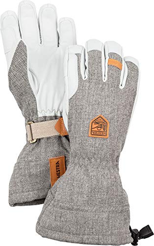 Hestra Army Leather Patrol Handschuh – Klassischer Leder-Schnee-Handschuh für die Berge – Hellgrau – 8