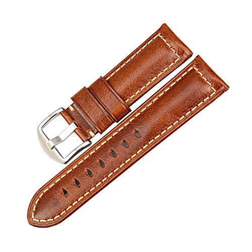 Uhren Zubehör Fashion Red Armband 20mm/22mm/24mm Uhrenarmband Leder Vintage-Uhrenarmband, 24mm