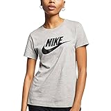Nike Damen W NSW TEE ESSNTL ICON FUTUR T-shirt, Dark Grey Heather/Black, M