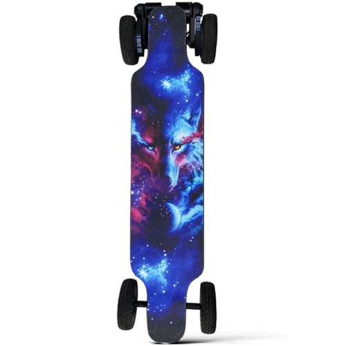 DOFFO Elektrisches Skateboard mit bunten Lichtern, Cooler Fernbedienung, Allrad-Multifunktion, starker Leistung, dünn, schön, an das Gelände anpassbar, für Erwachsene (B)