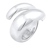 Nenalina Damen Ring Silberring Wickelring mit polierter Oberfläche, handgearbeitet aus 925 Sterling Silber,312080-000 Gr.60