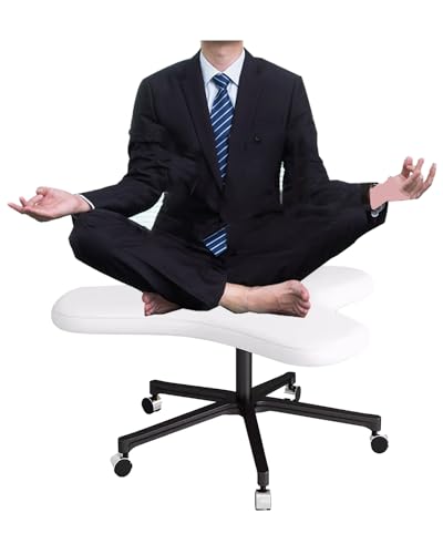 ENHEN Kniestuhl Höhenverstellbarer Bürostuhl für Sitzende Beinbeine, Armless Knienhaltung Ergonomischer Stuhlschreiberhocker, Breitsitz ADHS -Stuhl Liege (Color : White)