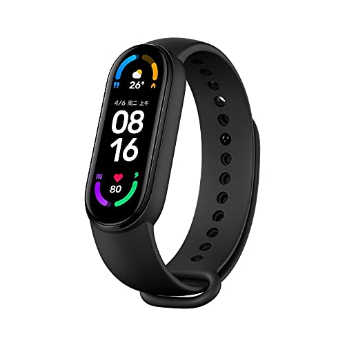 Xiaomi Mi Band 6 Smartwatch, Armband, 4,9 cm (1,56 Zoll), AMOLED-Display, Schlafüberwachung, Bluetooth-Tracker, wasserdicht, Globalversion