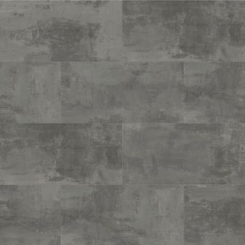 ARTENS - PVC Bodenbelag - Click Vinyl-Fliesen Seren - Vinylboden - Intenso - Steineffekt - Grau - L.91,44 cm x B.45,72 cm - Dicke 4,5 mm - 1,67 m²/ 4 Fliesen - Belastungsklasse 33