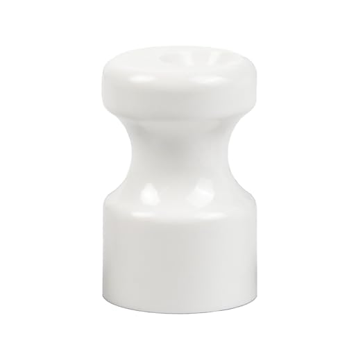 FANTON Isolator aus Kunststoff, weiß, Keramik-Effekt, Set mit 50 Isolatoren, Ø 16 mm, H 25 mm, für Installationen aus Seide, Vintage, komplett mit vermessingten Schrauben, 89035-B50
