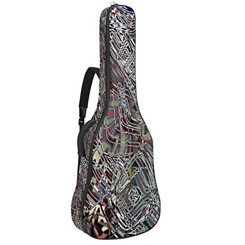 Gitarren-Gigbag, wasserdicht, Reißverschluss, weicher Gitarren-Rucksack, Bass, Akustik- und klassische Folk-E-Gitarrentasche, Netzstoff, transparent