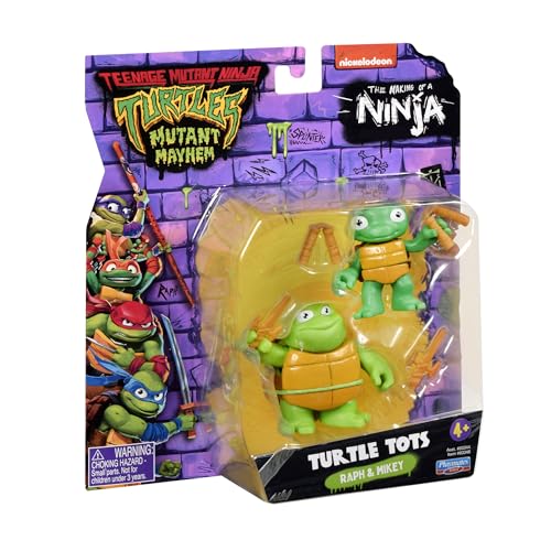Teenage Mutant Ninja Turtles 83291 Turtle Tots Actionfigur Michelangelo und Raphael, 2er-Pack Jungen von 4 bis 7 Jahren und TMNT-Fans