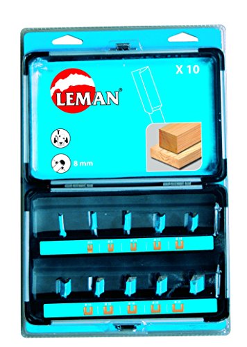 Leman 428.700 1 Koffer mit 10 Fräsen, Karbid, Durchmesser 8 bis 25, Schaft 8 mm, Blau
