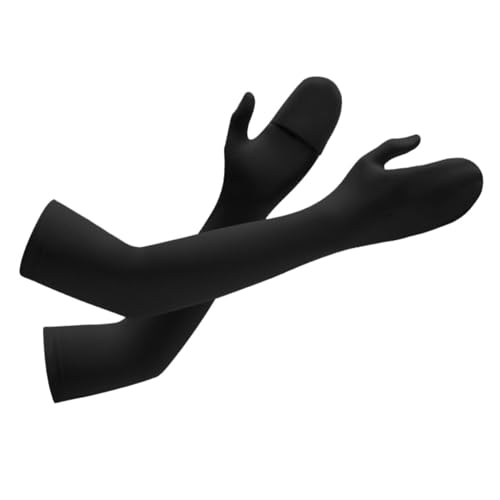 TQQEPOOL Women UV Long Sun Protection Gloves Breathable Driving Gloves Non Slip Full Finger Touchscreen Block Gloves for Summer (Color : B Black, Size : One Size)