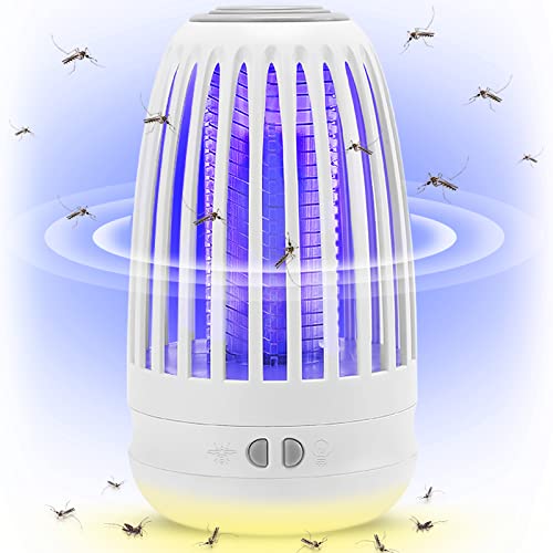 Mückenvernichter Lampe, Elektrische Insektenvernichter mit Nachtlicht 2 in 1, Leistungsstarke Schädlingsbekämpfung Fallen für Innen und Außen