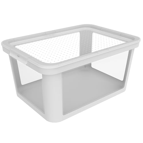 Rotho Albris Aufbewahrungsbox Deckel, Kunststoff (PP recycelt), Weiss/transparent, 45l, (57 x 39,2 x 27 cm)