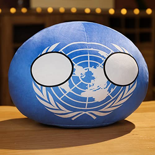 Country Ball Toys Plüschkissen, Polandball Countryball Frankreich Russland Großbritannien Deutschland Italien Plüschtiere, Weihnachtsgeburtstagsgeschenke Für Anime Fans 40 cm Vereinte Nationen