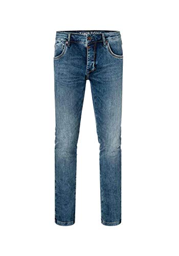 Timezone Herren Slim Scotttz Skinny Jeans, Blau (Blue Scrub wash 3341), W36/L34 (Herstellergröße:36/34)