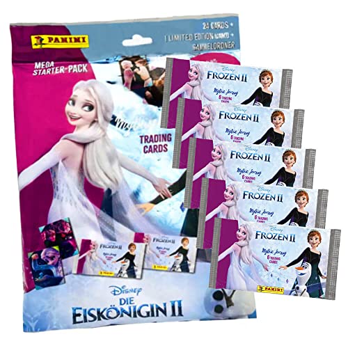 Disney Die Eiskönigin 2 - Karten Trading Cards - Frozen 2 Mythische Reise (2023) - 1 Starter + 5 Booster Sammelkarten