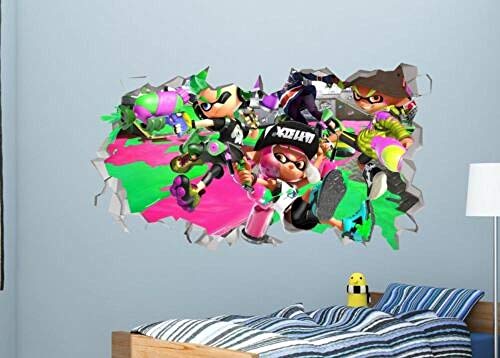BAOWANG Wandtattoo Splatoon Wandtattoos Samshed Smash Aufkleber Dekoration Vinyl Wandbild 3d Kinderzimmer