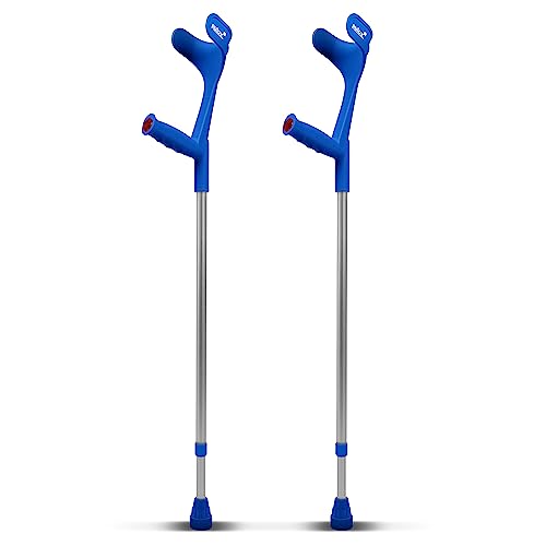 Krücken Blau Paar Klassiker 140 Kg Unterarmgehstütze von Ossenberg mit Ergo Softgriff Gehhilfe Pulox-Design