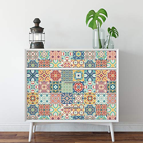 Ambiance Aufkleber für Möbel, selbstklebend, selbstklebend, Zementfliesen, Dekoration für Tische, Schränke, Regale | 90 x 150 cm