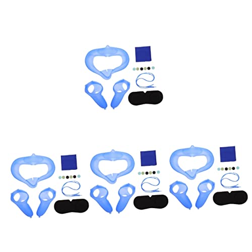 Gatuida 4 Sets Linsentuch Silikonabdeckung Blauer Brillengriff Reinigungszubehör Kompatibel Für Vr Protecting Conter